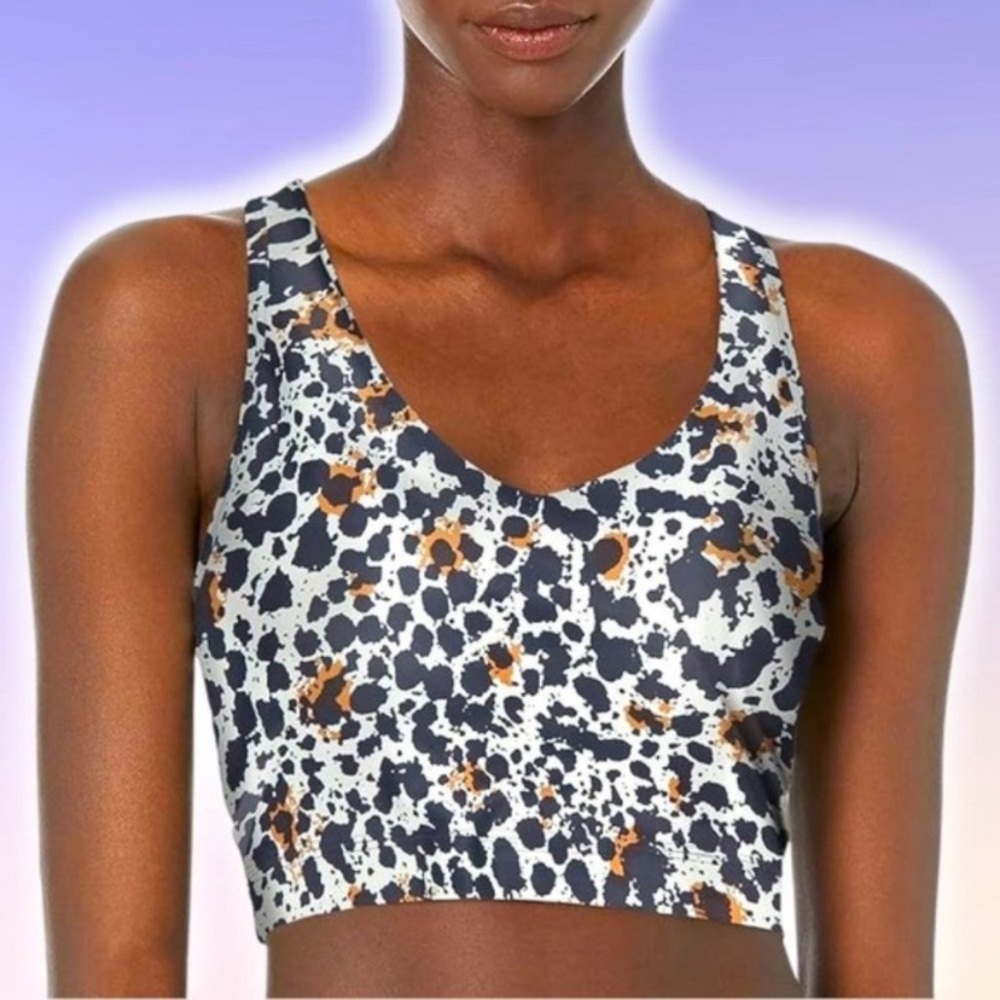 Sage | Cream, Black & Orange Animal Print Sports Bra/Top
